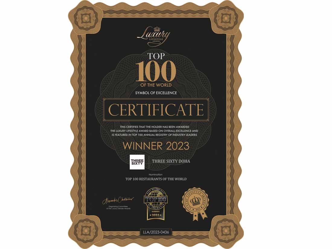 2023 AWARD CERTIFICATE